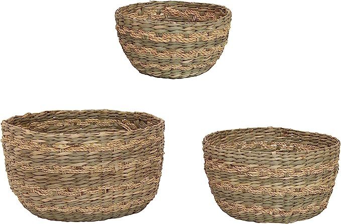 Bloomingville Seagrass, Natural, Set of 3 Basket, 3 | Amazon (US)