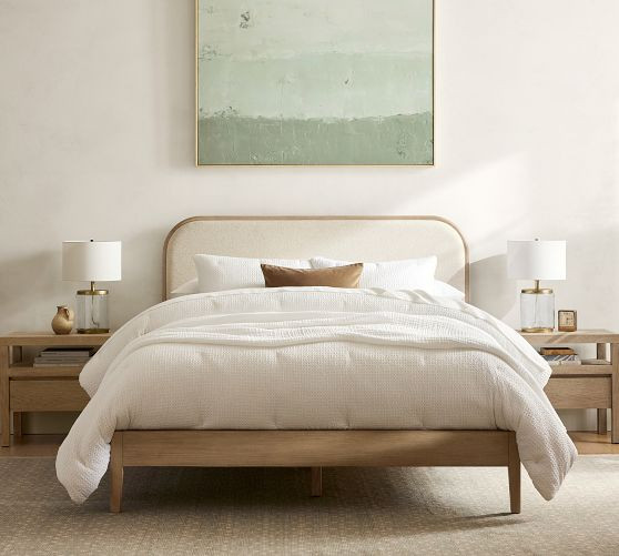 Layton Upholstered Rounded Ledge Bed | Pottery Barn (US)