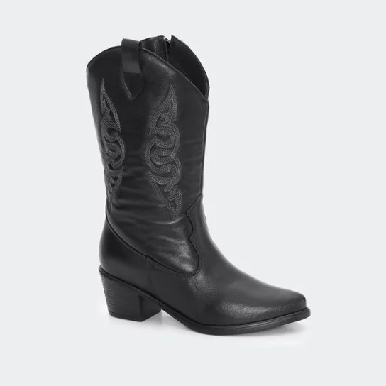 Bota Western Bordado - Preto | Zattini (BR)