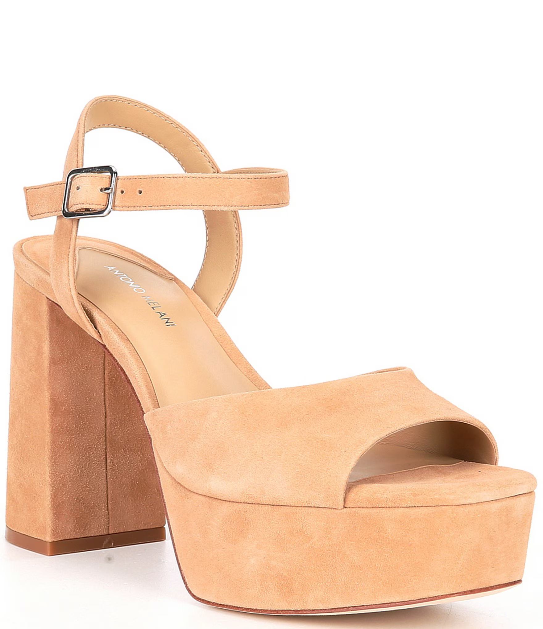 Bonny Suede Platform Block Heel Sandals | Dillard's