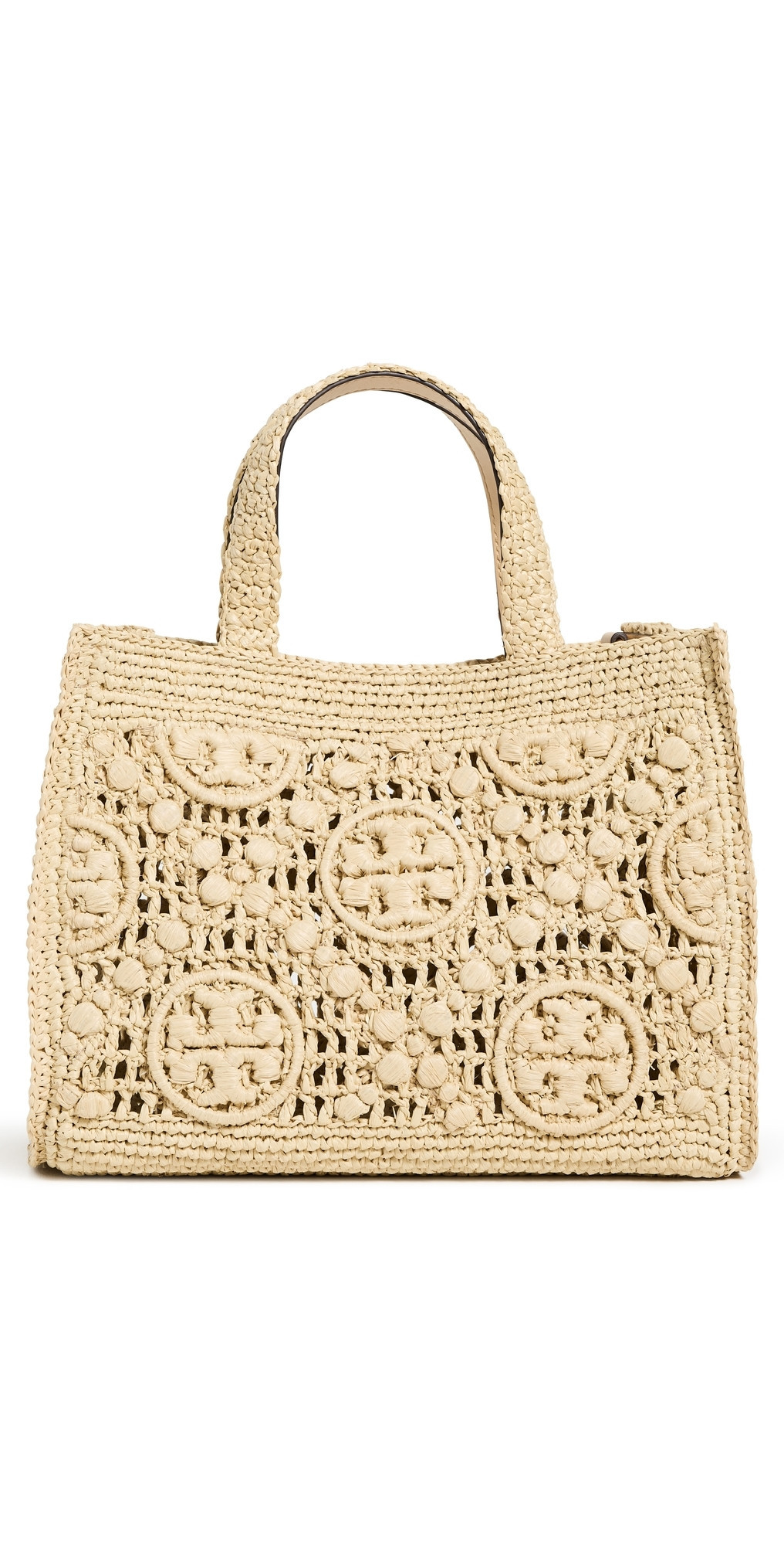 Tory Burch T Monogram Raffia Square Tote Natural One Size | Shopbop
