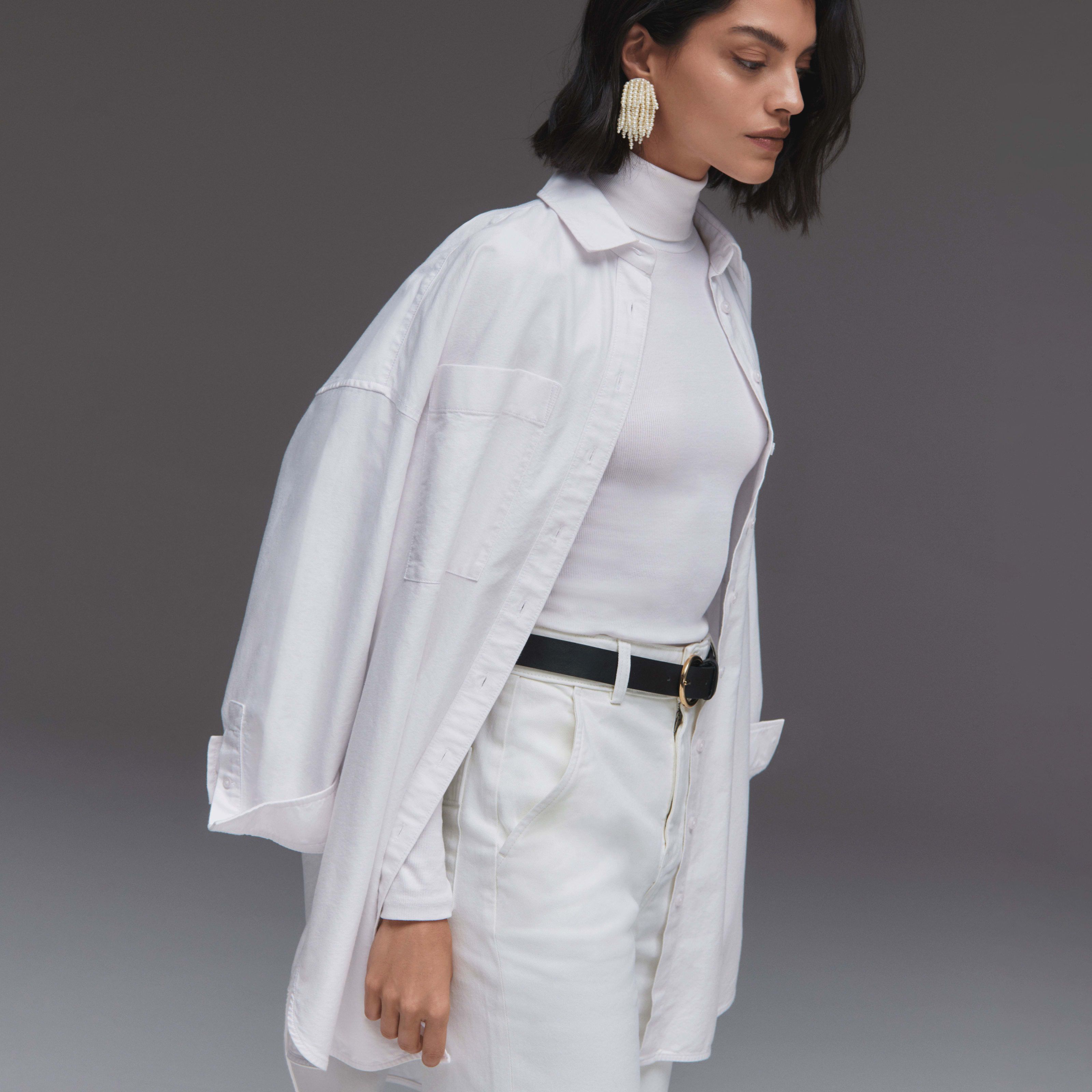 Women's Way Long Oxford Shirt by Everlane in White, Size 2 | Everlane