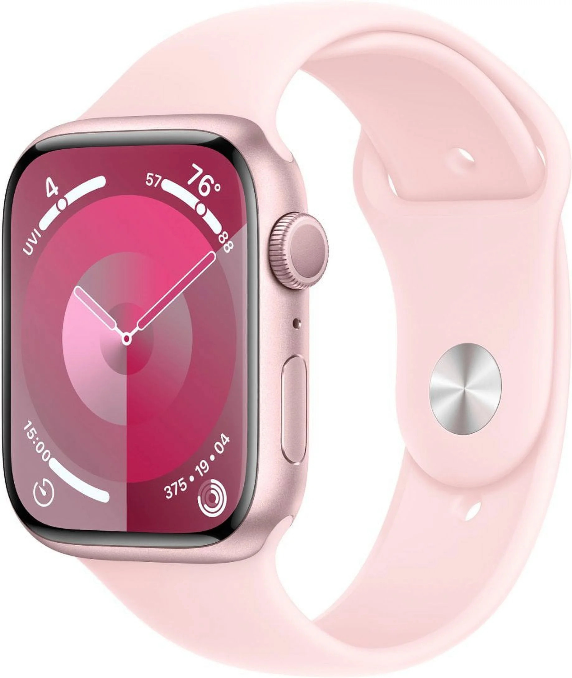 Restored Apple Watch Series 9 (GPS + Cellular, 45mm) - Pink Aluminum Case - Light Pink Sport Band... | Walmart (US)