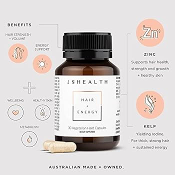 JSHealth Vitamins Hair and Energy Formula Hair Growth Vitamins | Hair Vitamins for Women and Men ... | Amazon (US)