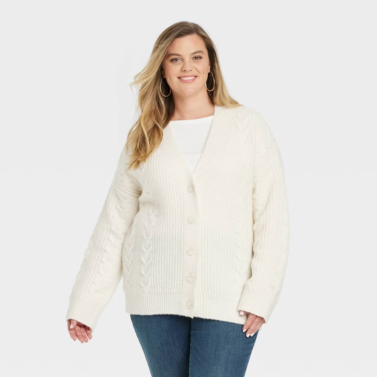 Women's Cozy Knit Cable Stitch Cardigan - Universal Thread™ | Target