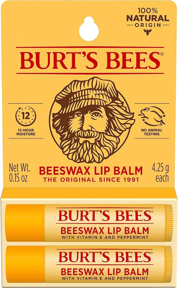 Burt's Bees Lip Balm - Original Beeswax, Lip Moisturizer With Responsibly Sourced Beeswax, Tint-F... | Amazon (US)