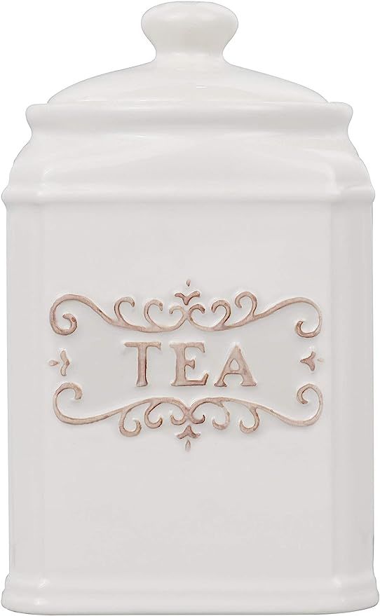Porcelain Tea Canister Airtight, White Tea Jar Tea Bag Holder Ceramic Tea Container With Lid, TAW... | Amazon (US)