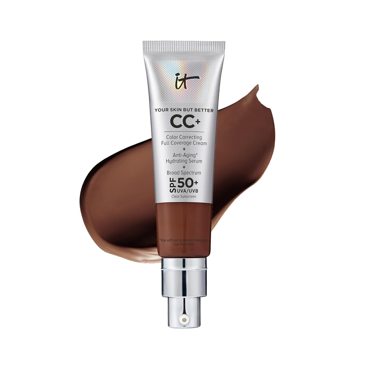 IT Cosmetics CC+ Cream - Full-Coverage Foundation With SPF 50, Color Corrector & Anti-Aging Serum... | Amazon (US)