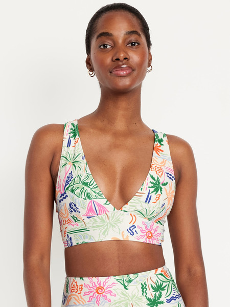 Matte Longline Bikini Swim Top | Old Navy (US)