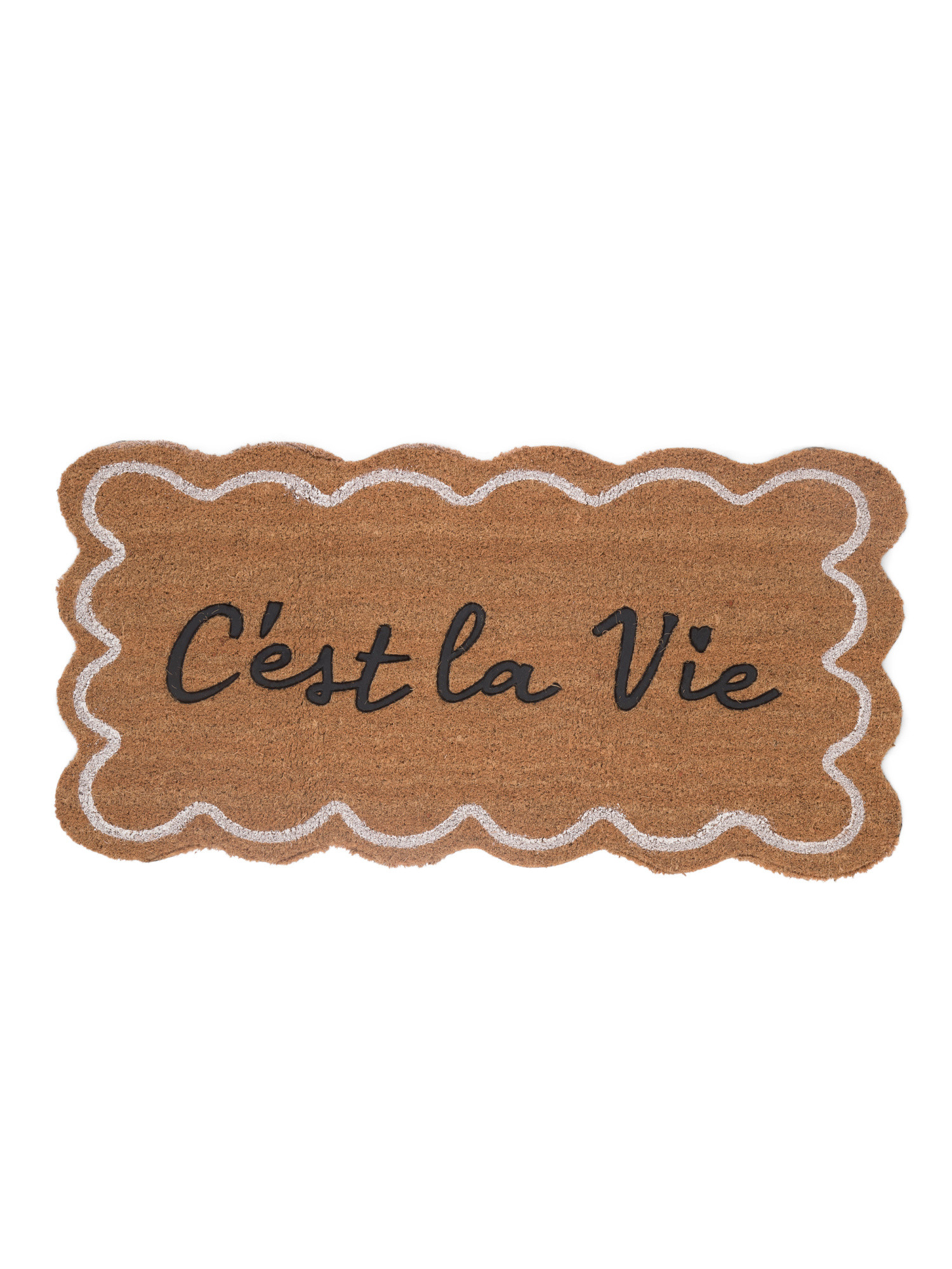 20x40 C Est La Vie Scallop Shaped Coir Doormat | TJ Maxx