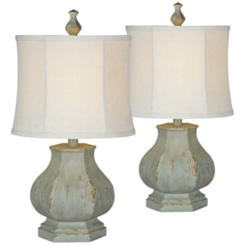 Fiona Cottage Sea Mint Accent Table Lamps Set of 2 | Lamps Plus