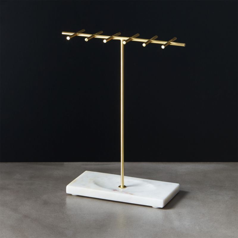Brass and Marble Jewelry Holder + Reviews | CB2 | CB2