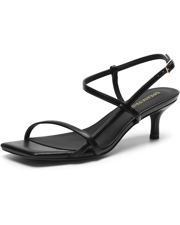 DREAM PAIRS Women's Low Kitten Heels Square Open Toe Ankle Strap Party Wedding Dressy 2.16 Inch 2... | Amazon (US)