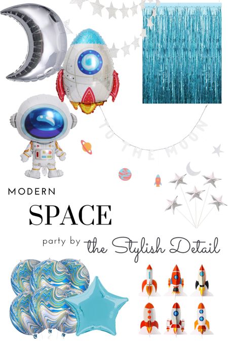 Modern OUTER SPACE party decor 
#spacetheme #spacebirthday #spaceparty #astronut #celestialbirthday #kidsbirthdayparty #outerspacetheme #kidspartytheme #eventplanner #twothemoon 

#LTKhome #LTKfamily #LTKkids
