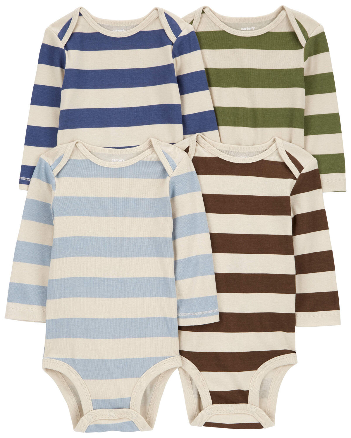 Baby 4-Pack Striped Long-Sleeve Bodysuits - Carter's | Carter's | Carter's Inc