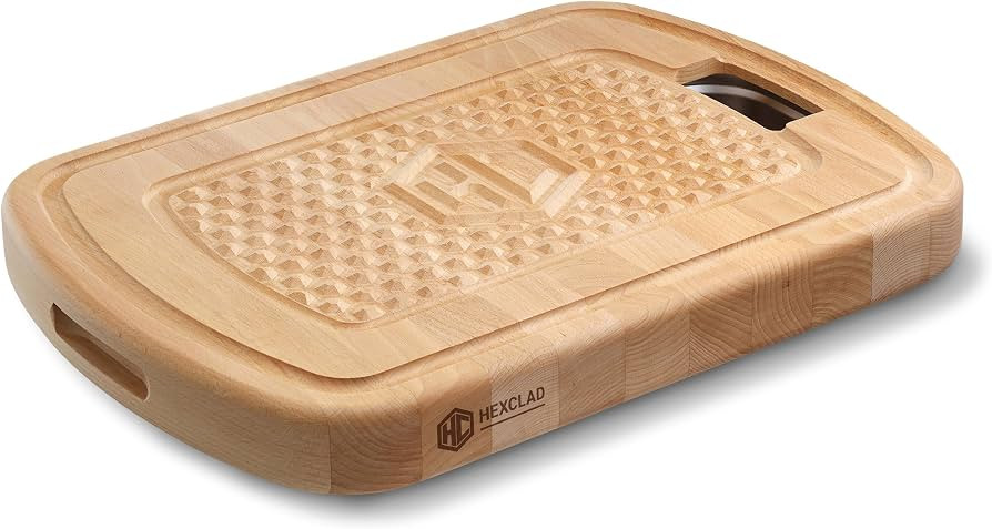 HexClad Hybrid Beechwood Carving and Cutting Board with Drip Tray | Amazon (US)