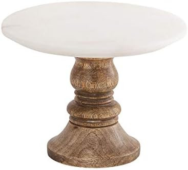 Elk Lighting 619526 cake stand, small, Mango Wood, Natural Agate, White Marble | Amazon (US)