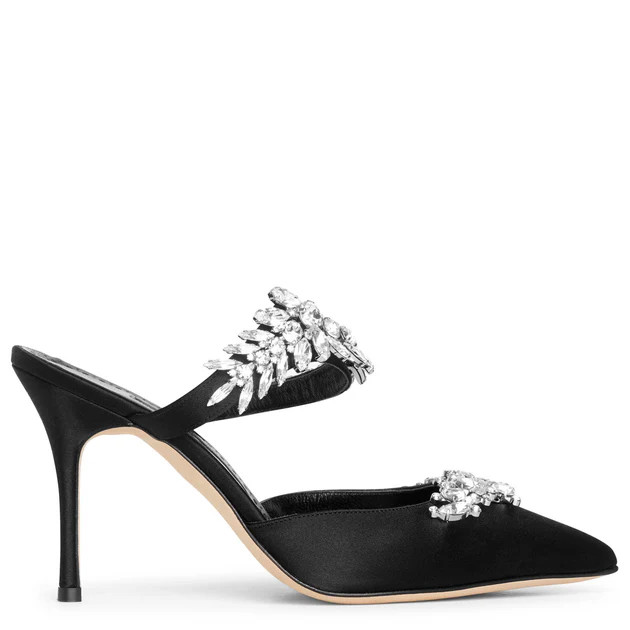 Lurum 90 satin black mules | Shop Savannahs (US)