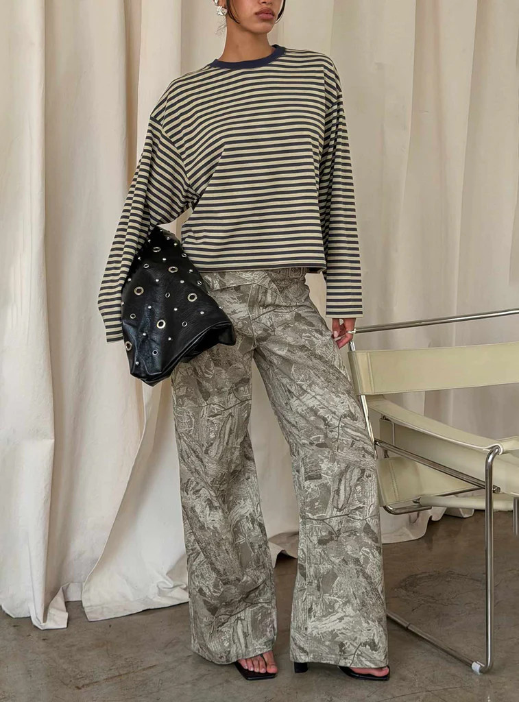 Mckinley Mid Rise Wide Leg Jeans Camouflage | Princess Polly US