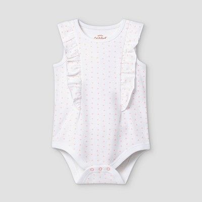 Baby Girls' Mini Heart Ruffle Short Sleeve Bodysuit - Cat & Jack™ White | Target