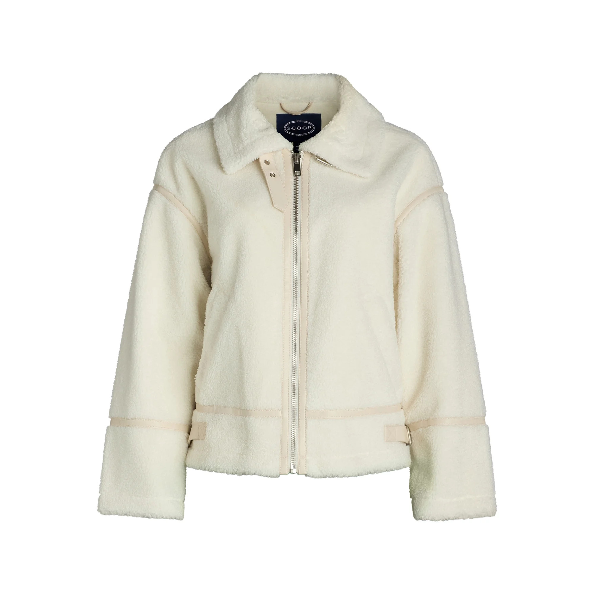 Scoop Women's Faux Fur Oversized Teddy Jacket, Sizes XS-XXL | Walmart (US)