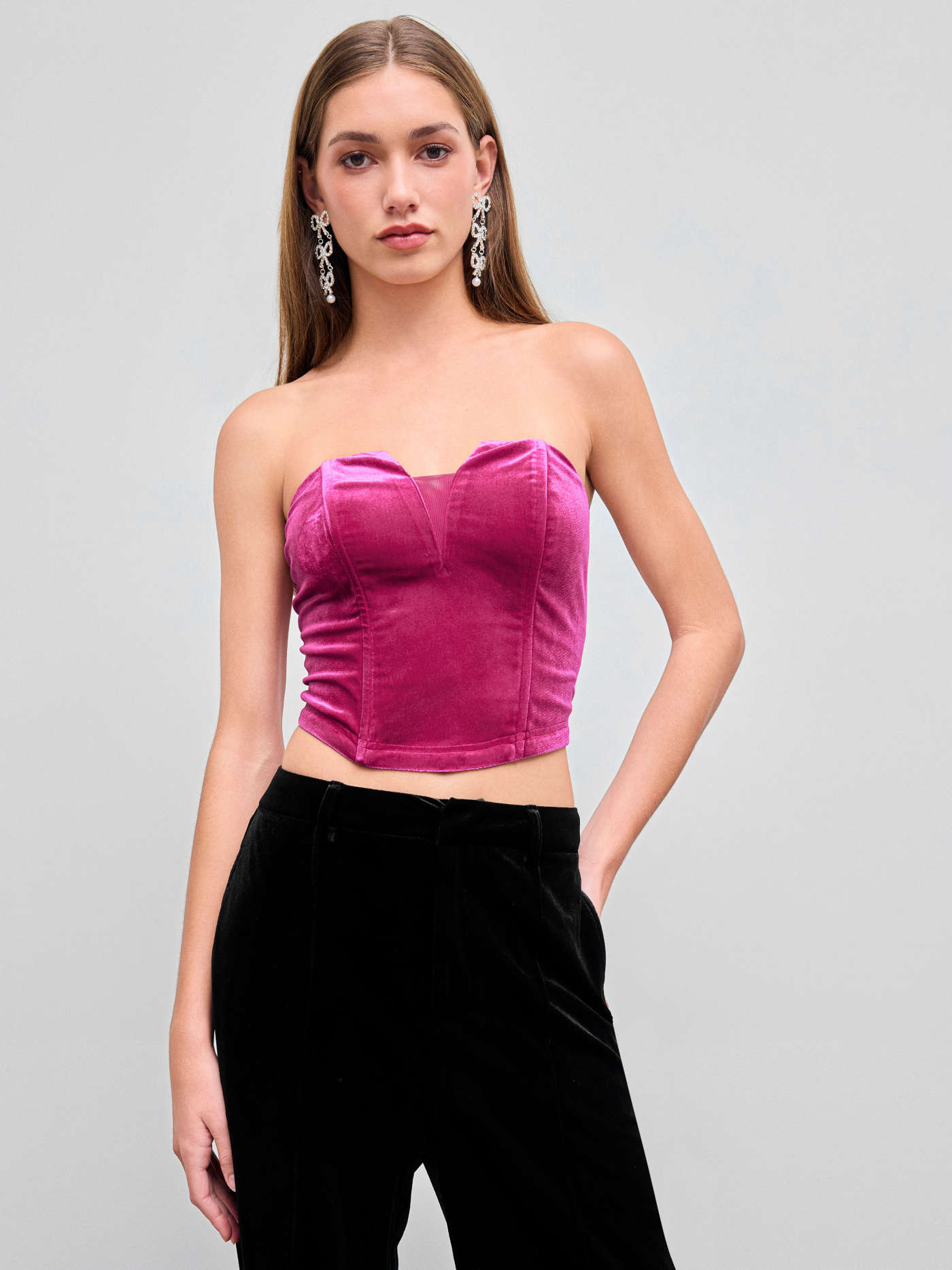 Velvet Velvet Zipper Tube Top For Music Festival/Live House Party/Clubbing | Cider