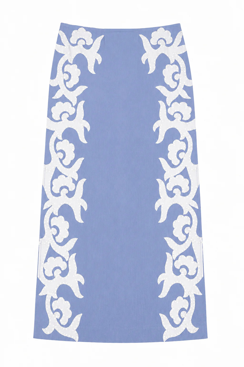 Dillon Ice Blue Fleur Midi Skirt | Anna Cate Collection