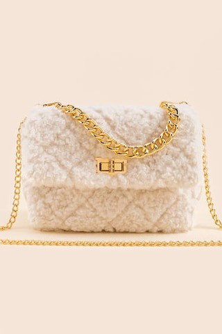 Terri Sherpa Quilted Turnlock Crossbody  - francesca's | Francesca's