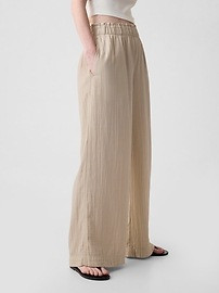 Mid Rise Crinkle Gauze Wide-Leg Pants | Gap (US)