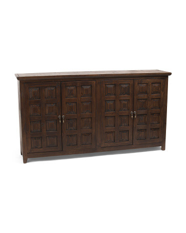 74x40 Tavern Solid Wood 4 Door Console | TJ Maxx