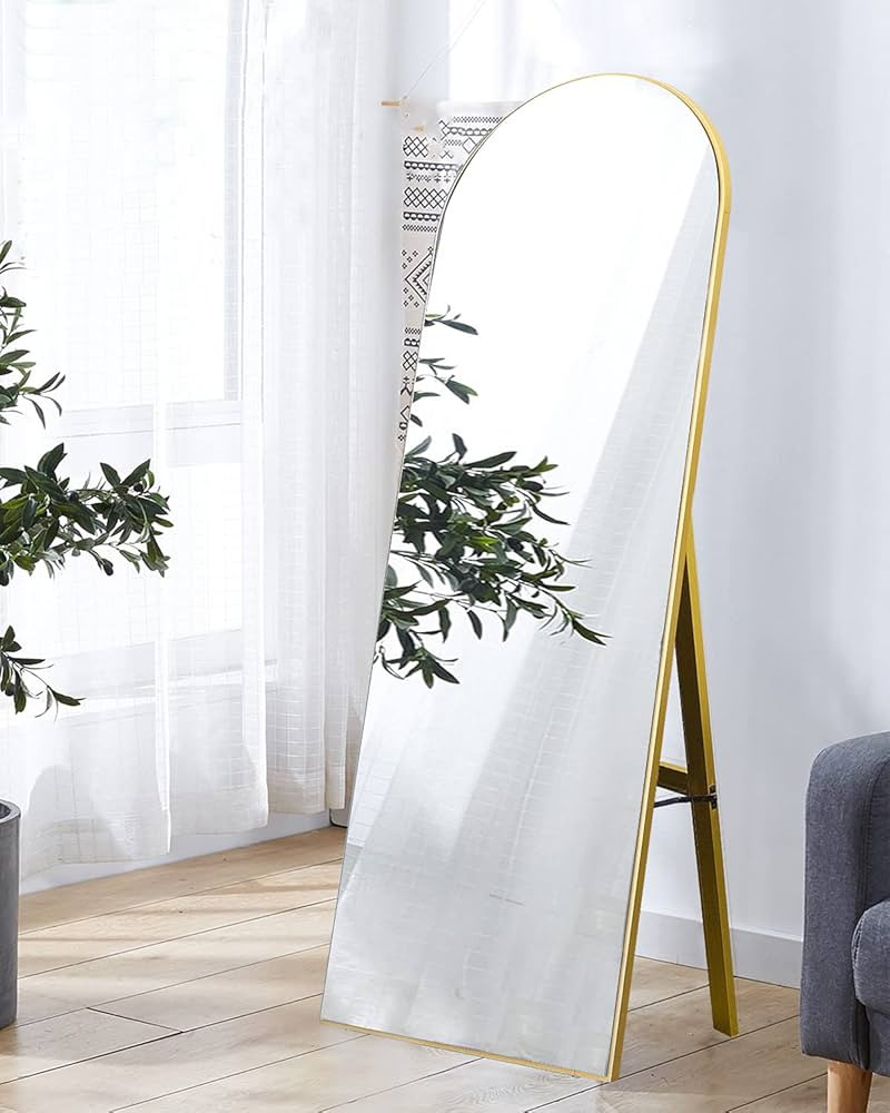 Vlush 65''x22'' Arched Full Length Mirror, Floor Mirror with Stand, Arch Mirror Full Length, Wood... | Amazon (US)