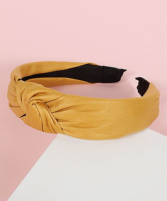 Avenue Zoe Women's Headbands YELLOW - Yellow Glitter Knot-Accent Headband | Zulily