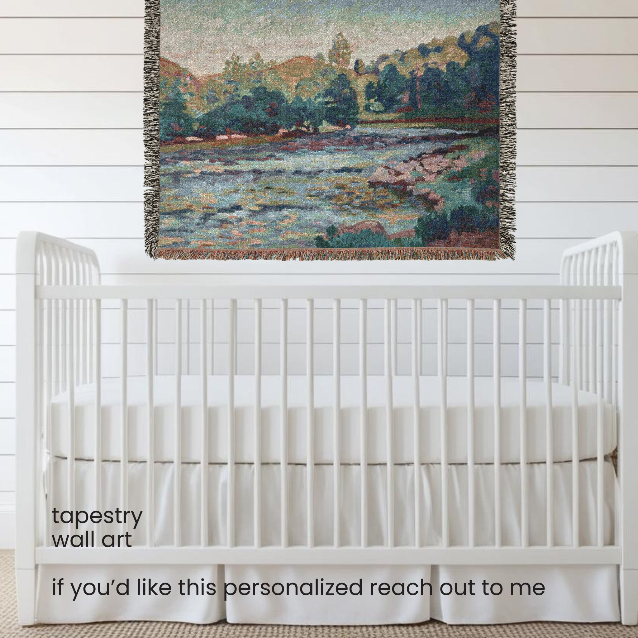 A vintage colourful tapestry of a river landscape for your modern nursery 

 #LTKbaby #LTKmaternity #LTKgiftguide