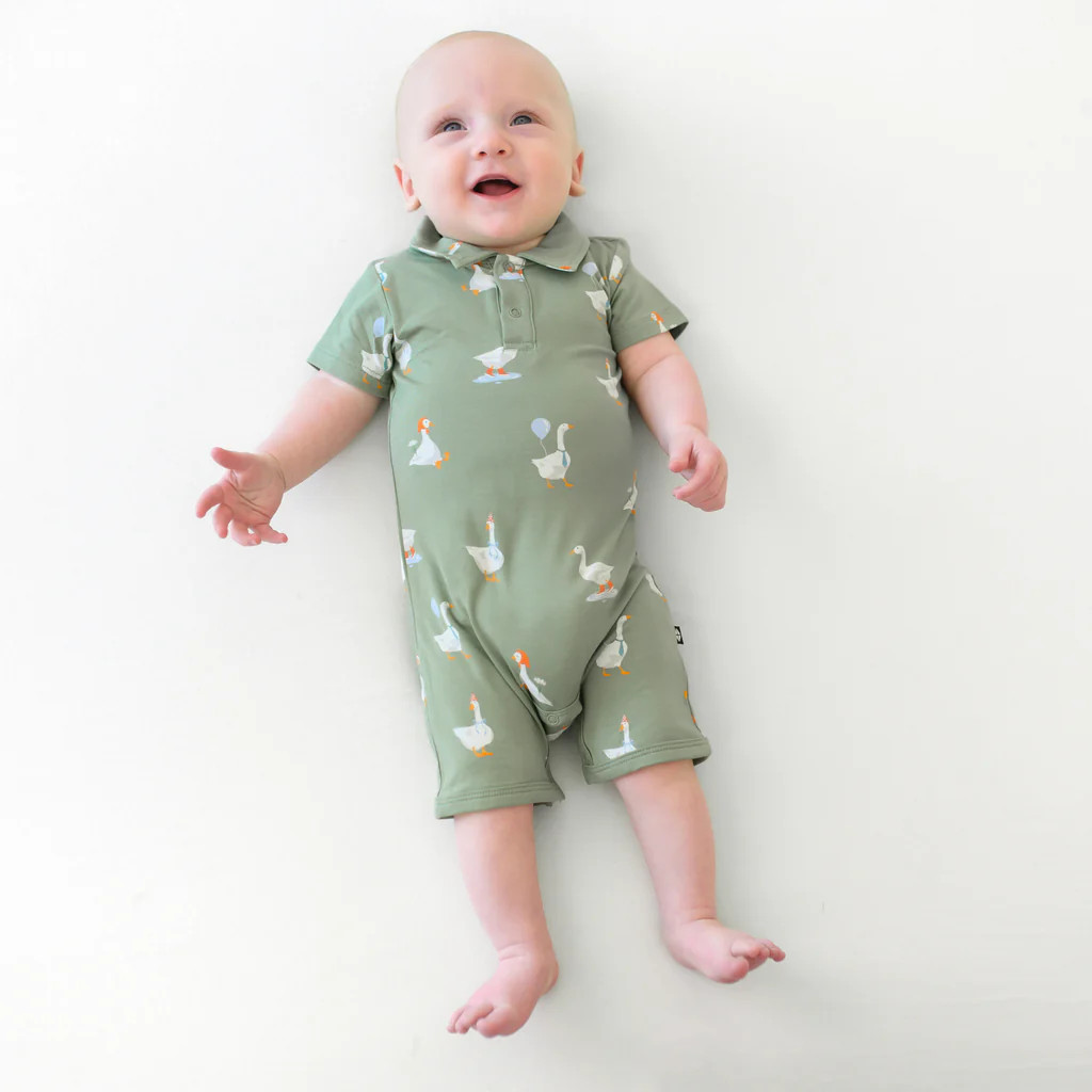 Polo Shortall in Silly Goose | Kyte Baby