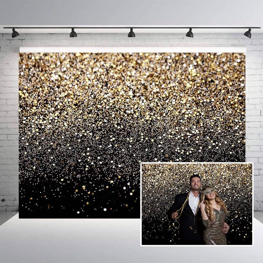 CHAIYA 7x5ft Gold Glitter Paint Backdrop for Photography Astract Golden Bokeh Starry Sky Wedding ... | Amazon (US)