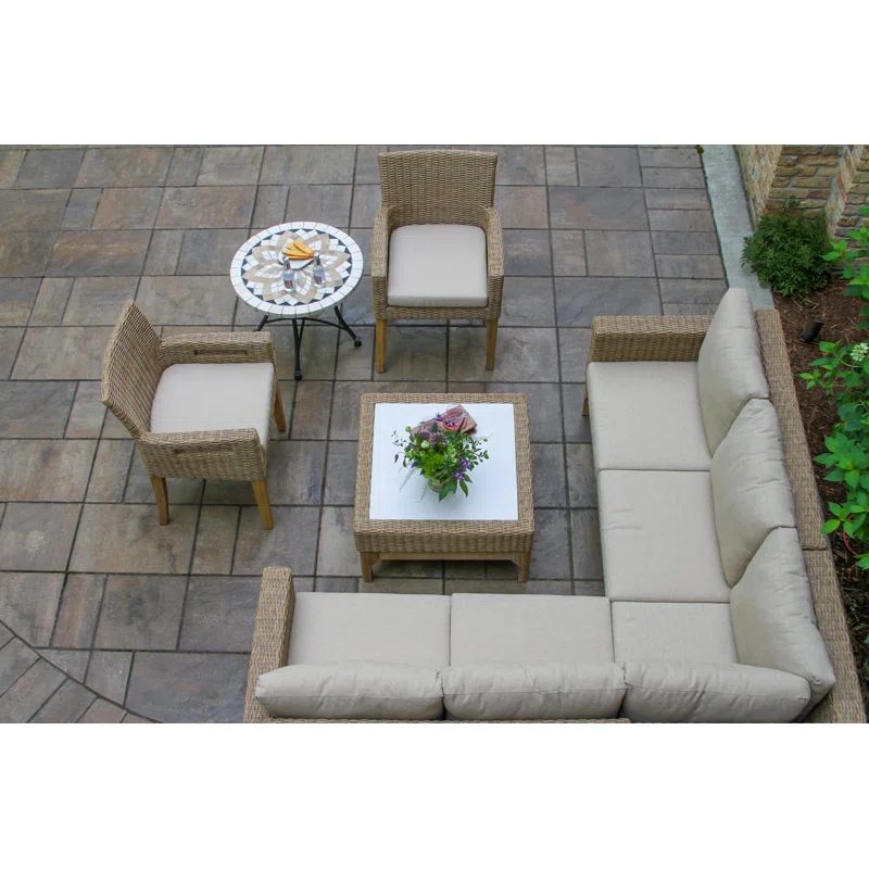 Luro 4 Piece Rattan Sectional Seating Group with Cushions | Wayfair North America