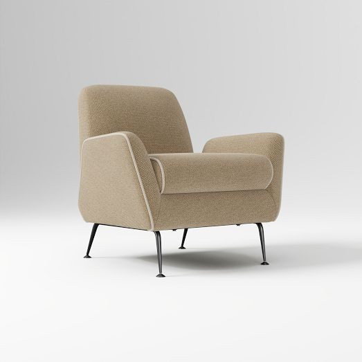 Kip Flare Arm Chair With Contrast Piping | West Elm (US)