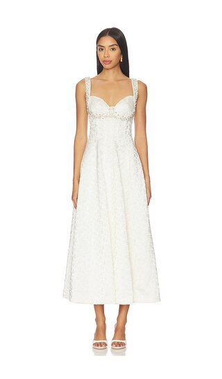 SIMKHAI Charlotte Midi Dress in White. - size 6 | Revolve Clothing (Global)