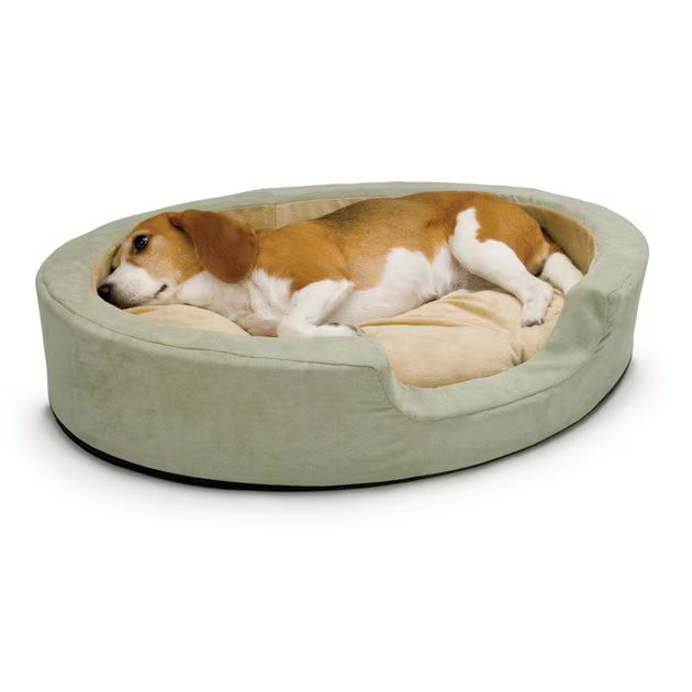 K&H Pet Products Thermo-Snuggly Sleeper Bolster Cat & Dog Bed, Sage, Medium | Chewy.com