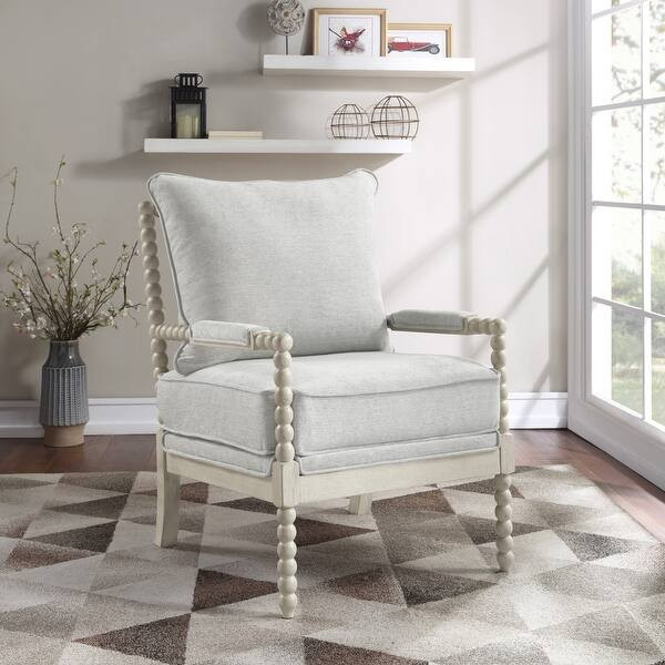 Kaylee Spindle Chair in Fabric with White Frame | Bed Bath & Beyond