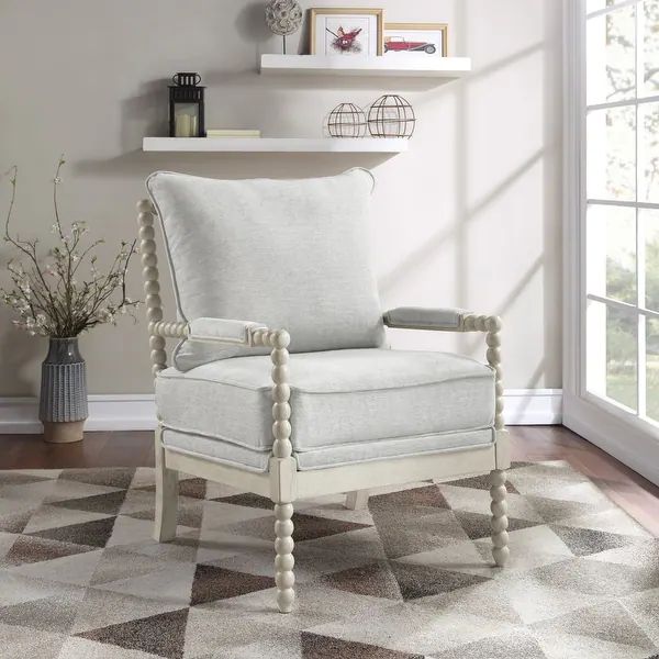 Kaylee Spindle Chair in Fabric with White Frame | Bed Bath & Beyond