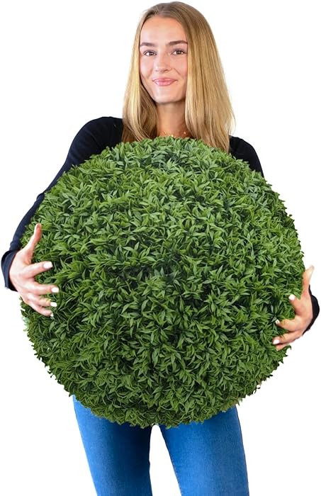 365 Curb Appeal 23" XL Topiary Balls (Better Than A Boxwood, 1 Faux Topiary Ball (2 Halves)) | Amazon (US)