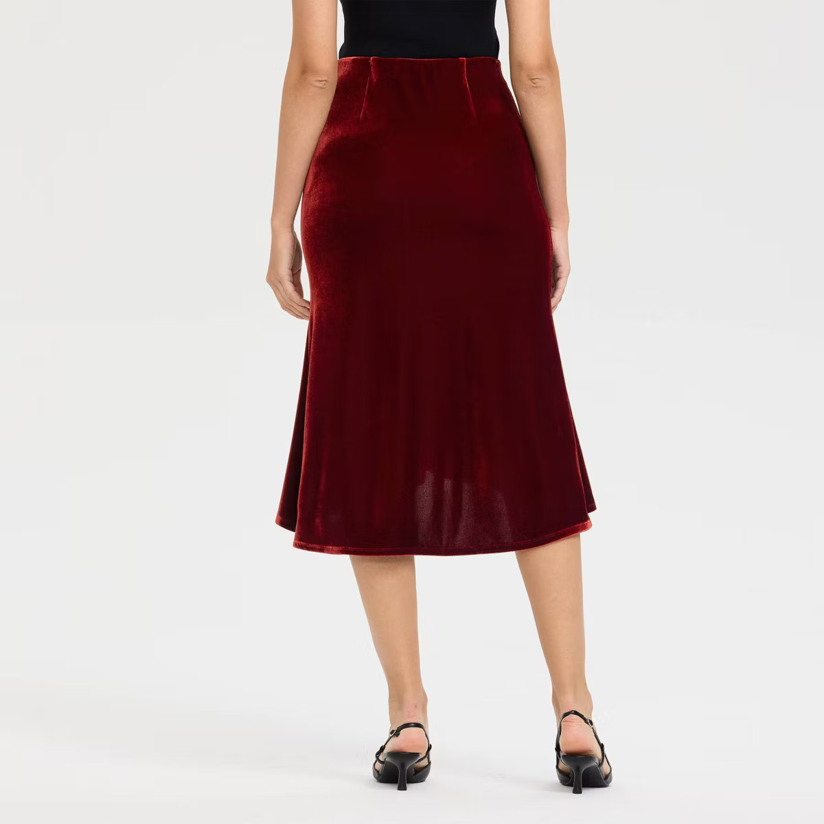 Women's Velvet Twist Midi Pull-On Skirt - A New Day™ | Target