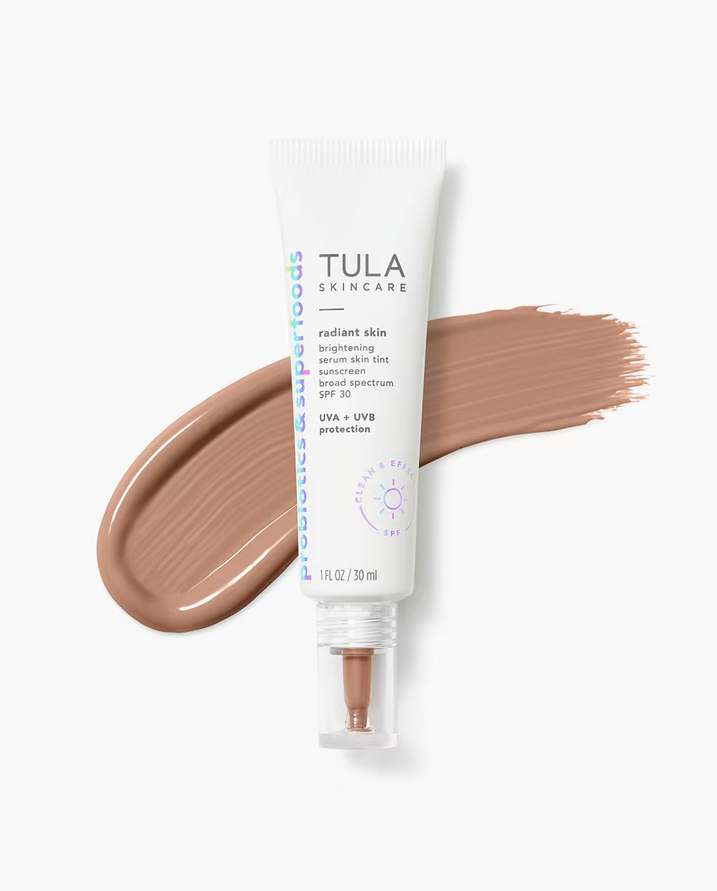 brightening serum skin tint sunscreen broad spectrum SPF 30 | Tula Skincare