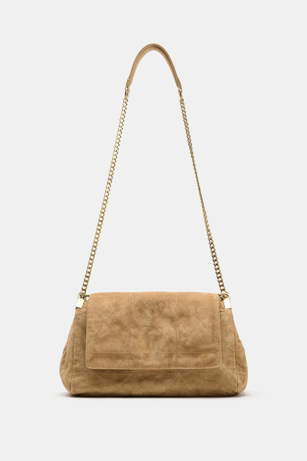 LEATHER FLAP SHOULDER BAG | Zara US