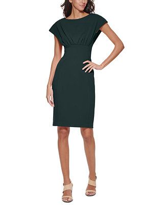 Calvin Klein Capelet Sheath Dress & Reviews - Dresses - Women - Macy's | Macys (US)