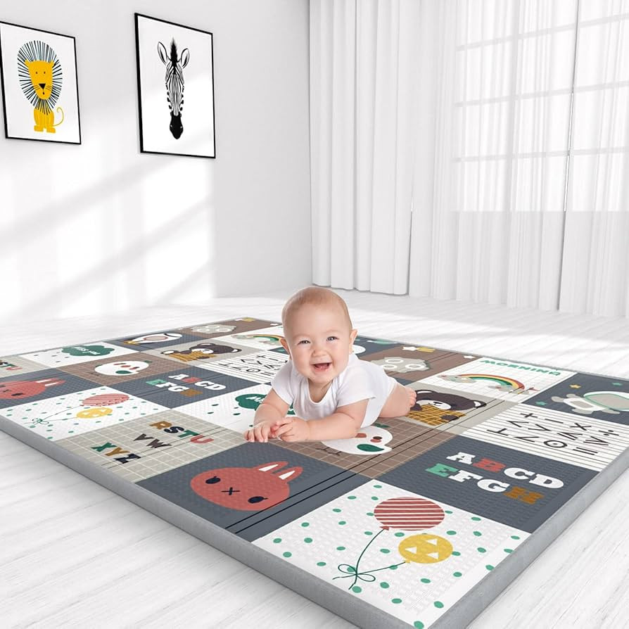 YOOVEE Foldable Baby Play Mat for Crawling, Extra Large Play Mat for Baby, Waterproof Non Toxic A... | Amazon (US)