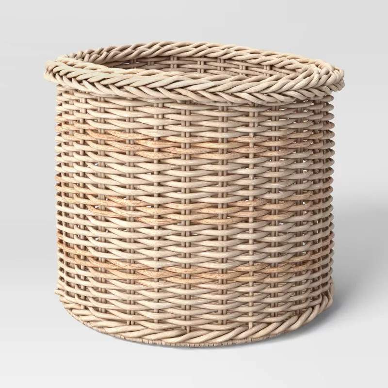 Tapered Outdoor Variegated Manmade Rattan Decorative Basket - Threshold™ designed with Studio M... | Target