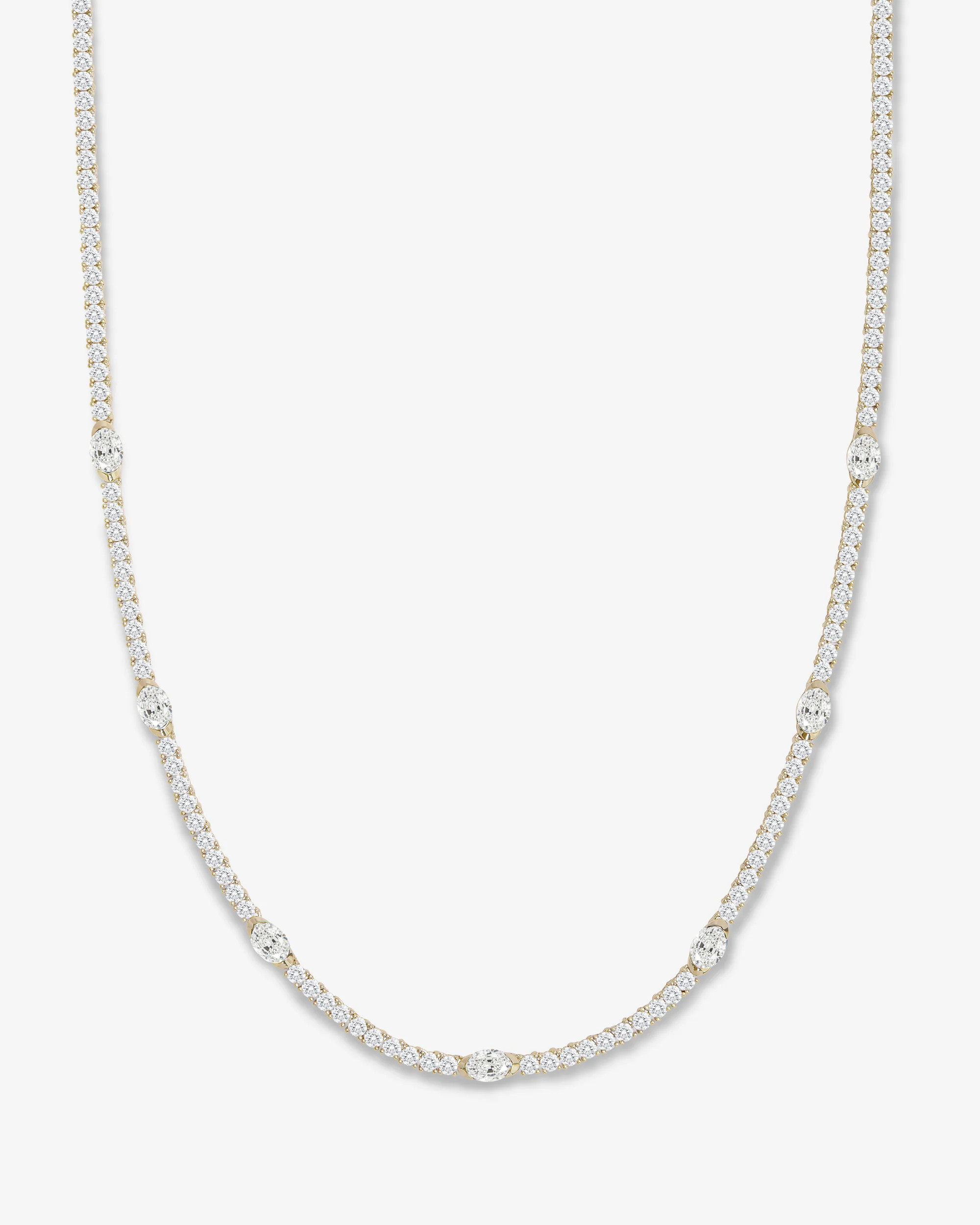 The Maven Gold Tennis Necklace with Simulated Diamonds | Melinda Maria Jewelry