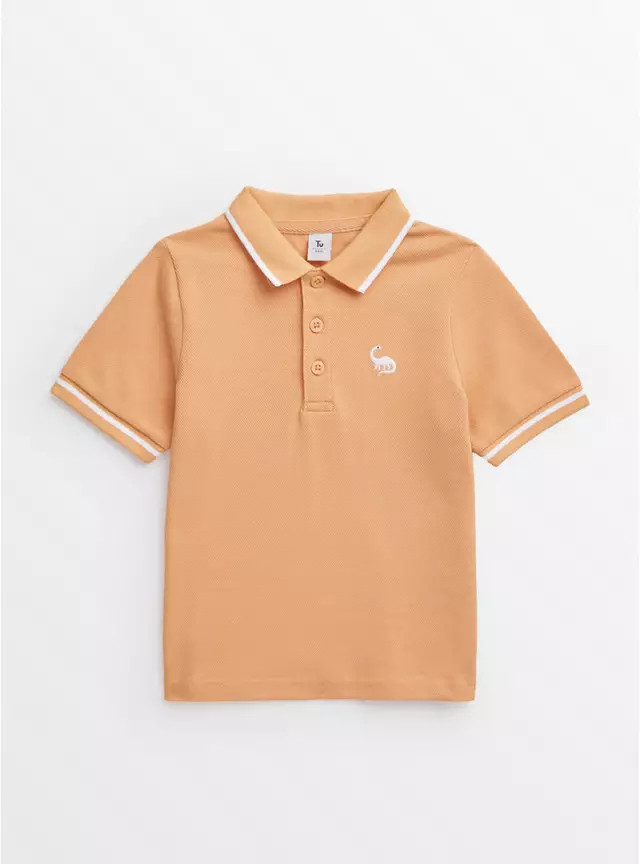 Buy Pale Orange Dinosaur Polo Shirt 1-2 years | T-shirts and shirts | Tu | Tu Clothing